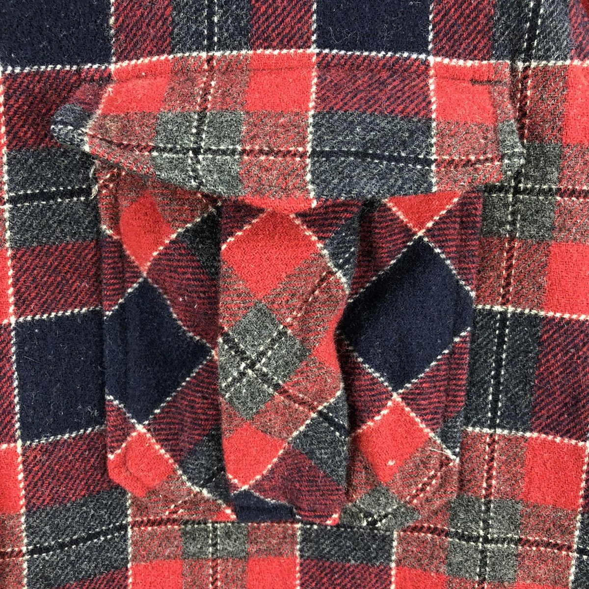 Flannel Vintage Wool Flannel Red Checkered Double Pocket Shirt Size US M / EU 48-50 / 2 - 9 Thumbnail