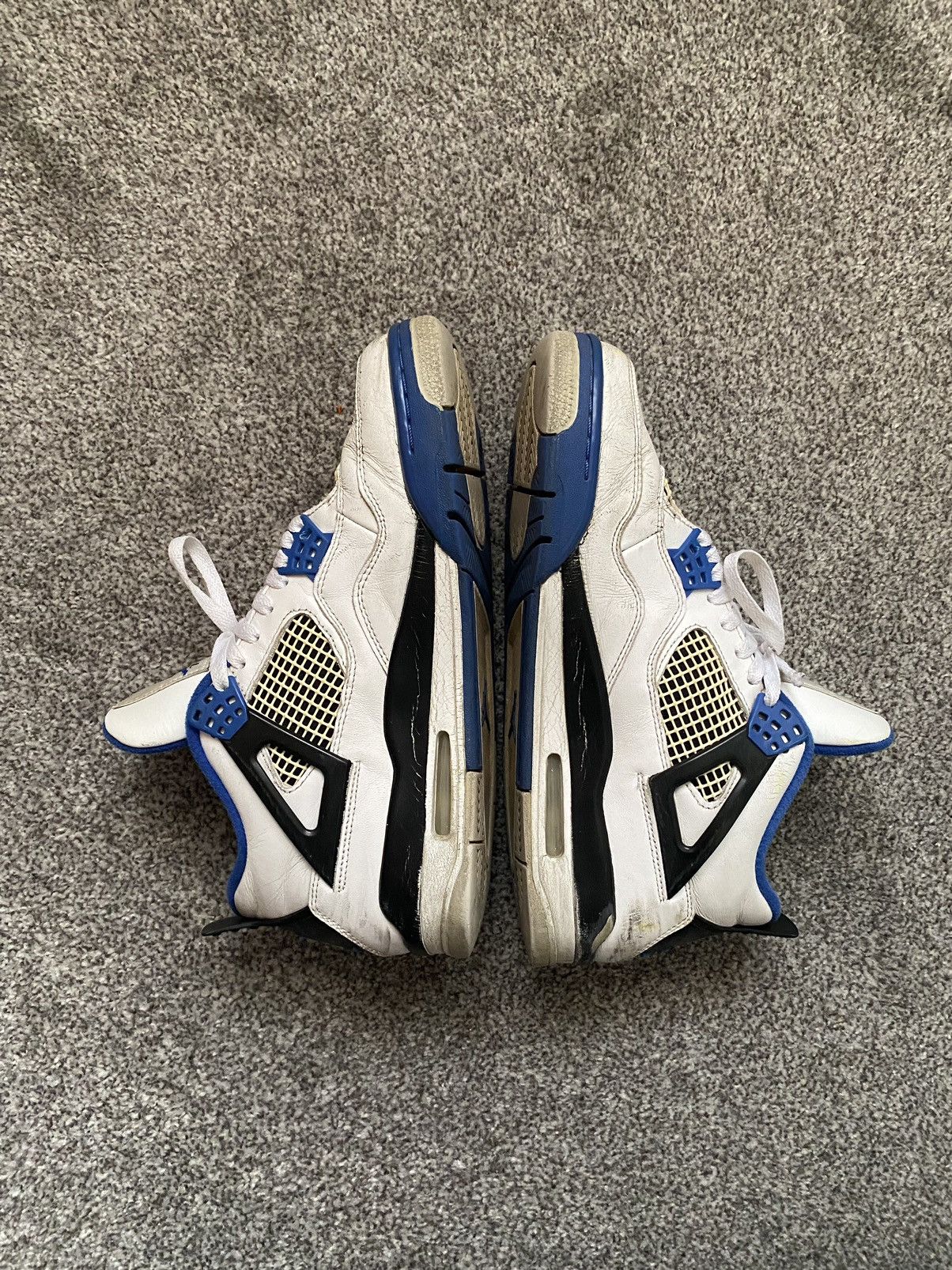Jordan Brand Air Jordan Retro 4 Motorsport White Blue OG 2017 Size US 9.5 / EU 42-43 - 6 Thumbnail