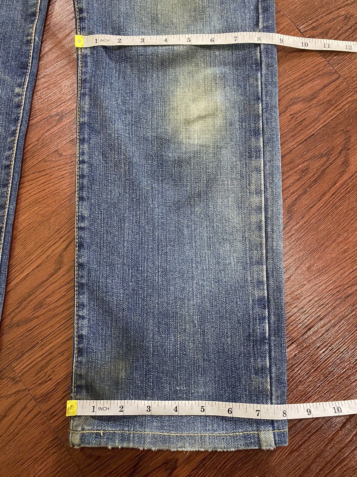 Japanese Brand Vintage Edwin503 Blue Wash Distressed Loose Jeans Size US 31 - 15 Thumbnail