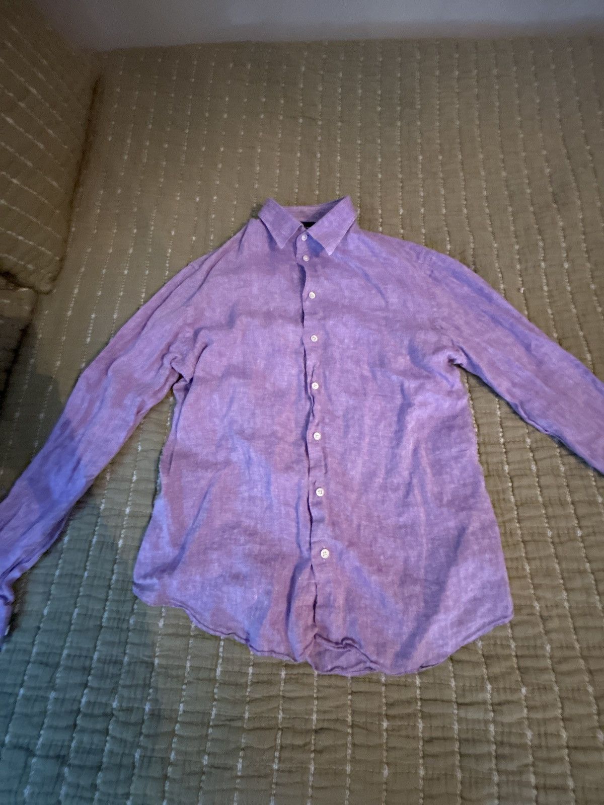 Emporio Armani Vintage Purple Emporio Armani Linen Long sleeve button up Size US M / EU 48-50 / 2 - 3 Thumbnail