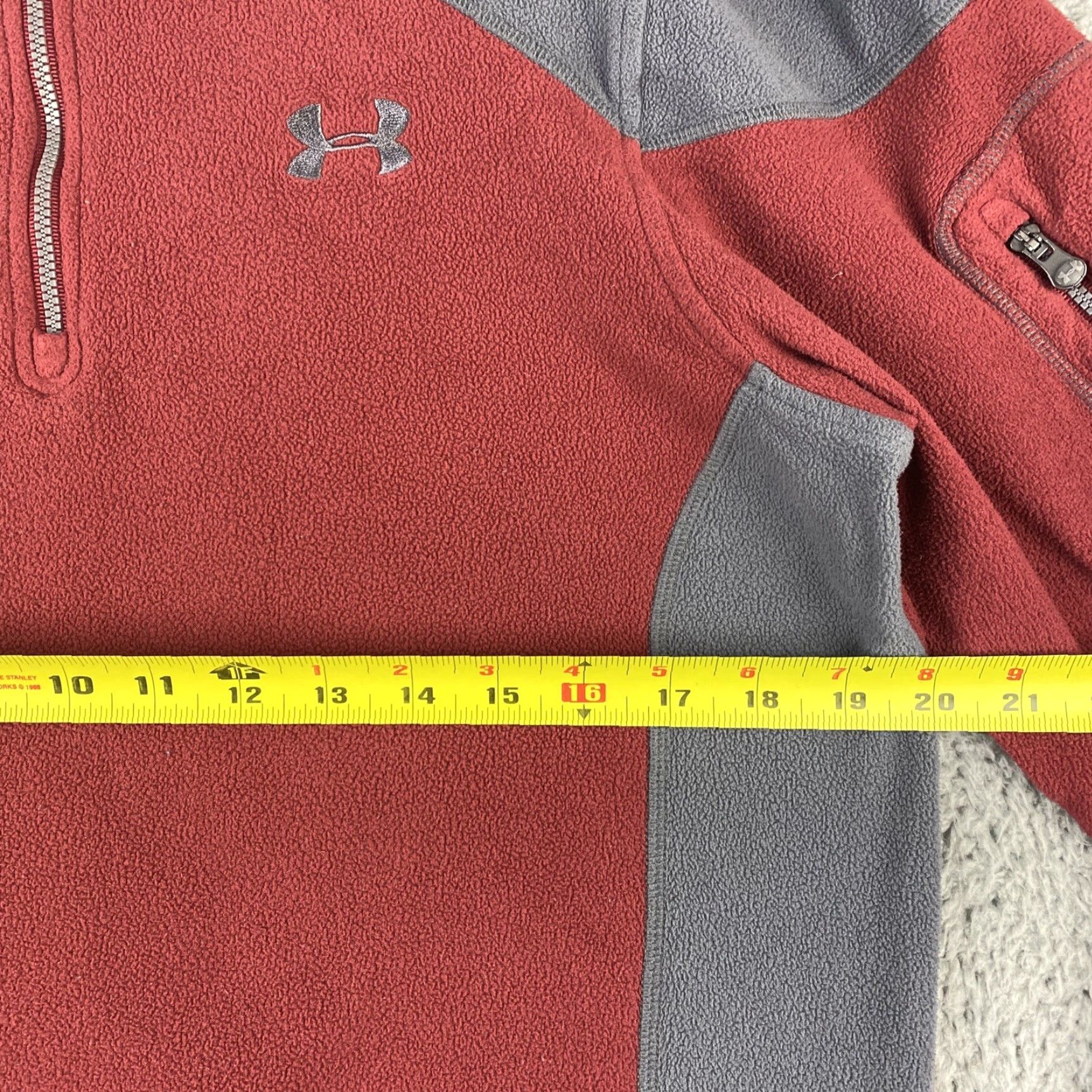 Under Armour VINTAGE? No — Under Armour Mens Pullover Jacket 1/4 Zip Fleece Red Gray 43-1 M Red Mens Jacket 44 Chest Sports Logo Size US M / EU 48-50 / 2 - 4 Thumbnail