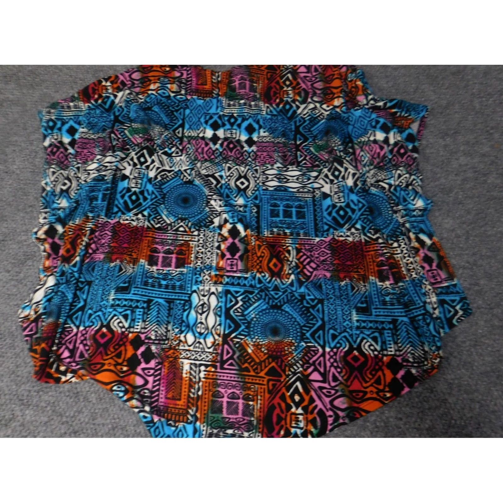 Vintage Polly Esther Blouse Womens Medium Orange Crew Neck Short Sleeve Pullover Open Draped Casual Regular Polyester Down Solid - 0 Size M / US 6-8 / IT 42-44 - 6 Thumbnail