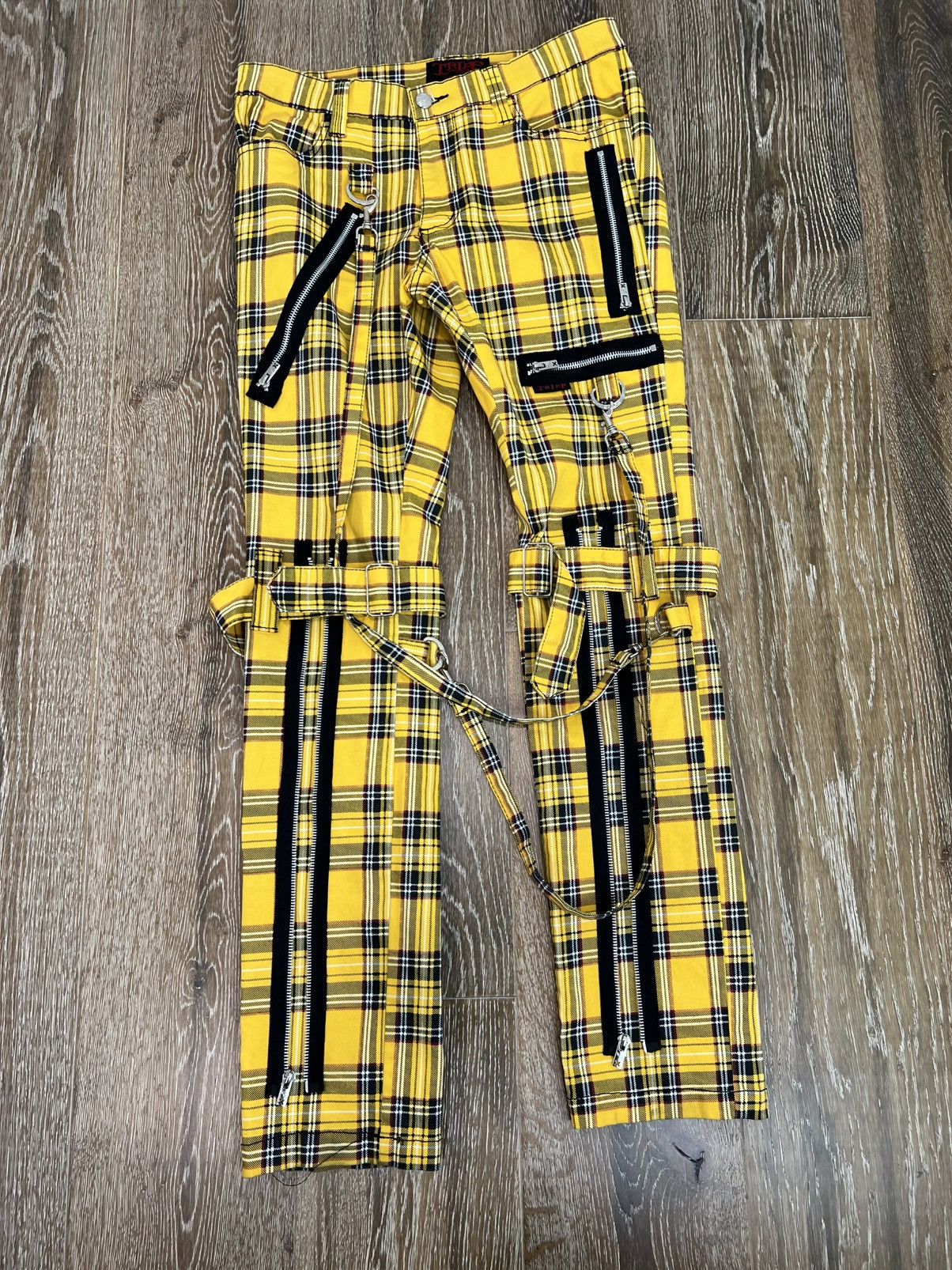 Tripp nyc plaid tartan bondage pants