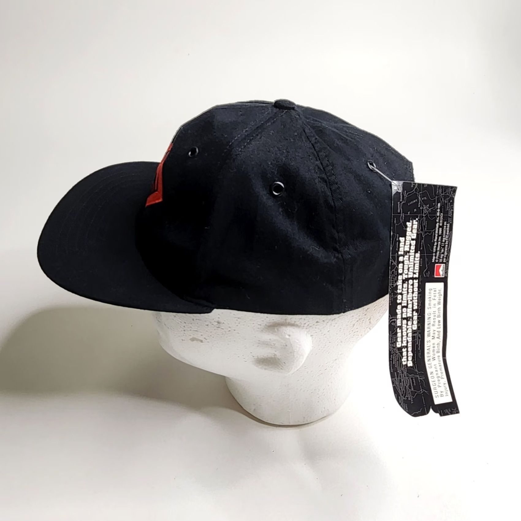 Marlboro Marlboro Hat Baseball Cap Adjustable Strapback Black Destinations Men's Distinguishing Gear Ride A84 New Size ONE SIZE - 3 Thumbnail