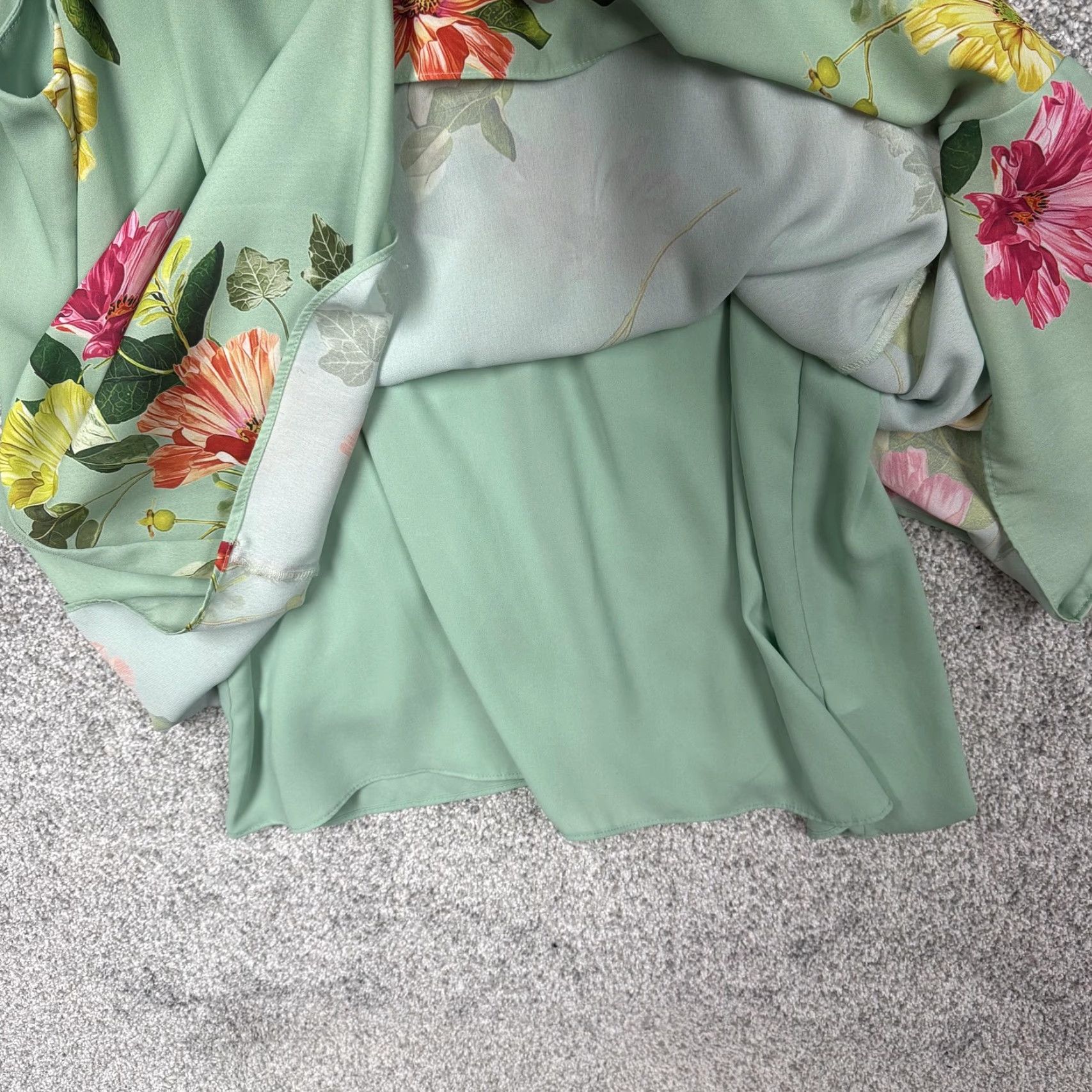 Vintage Adrienne Vittadini Blouse Womens M Mint Green Floral Sleeveless Cottagecore Boho Size M / US 6-8 / IT 42-44 - 7 Thumbnail