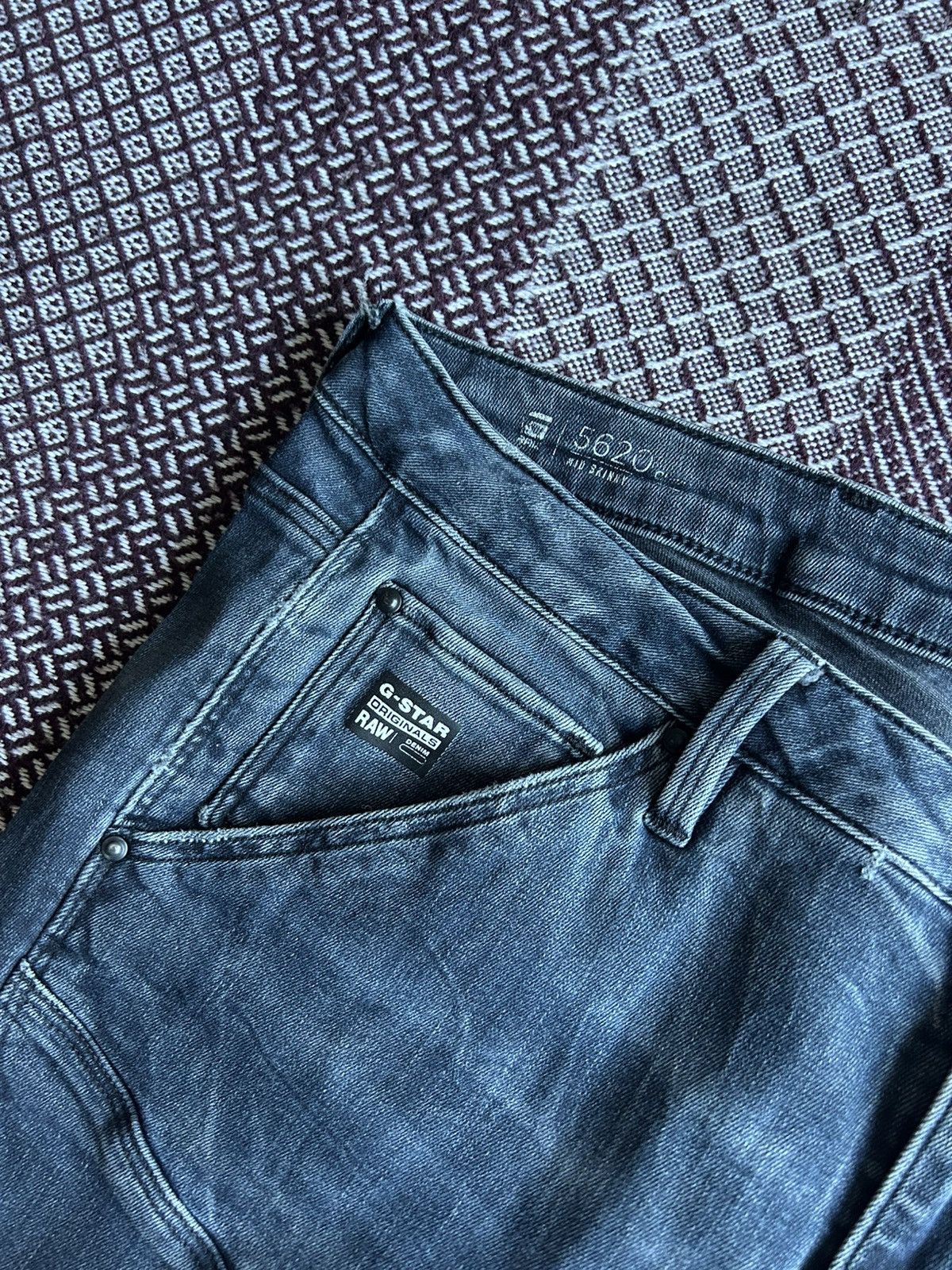 G-Star × Vintage G-star Raw 5620 Custom Mid Skinny Jeans Washed Size 31 x 32 Size US 31 - 5 Thumbnail