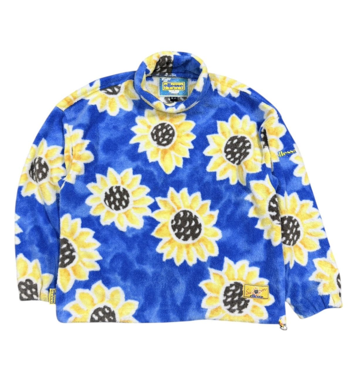 Ellesse Vtg🔥Ellesse Italia Sunflower Fleece Highneck Pullover Size US M / EU 48-50 / 2 - 1 Thumbnail