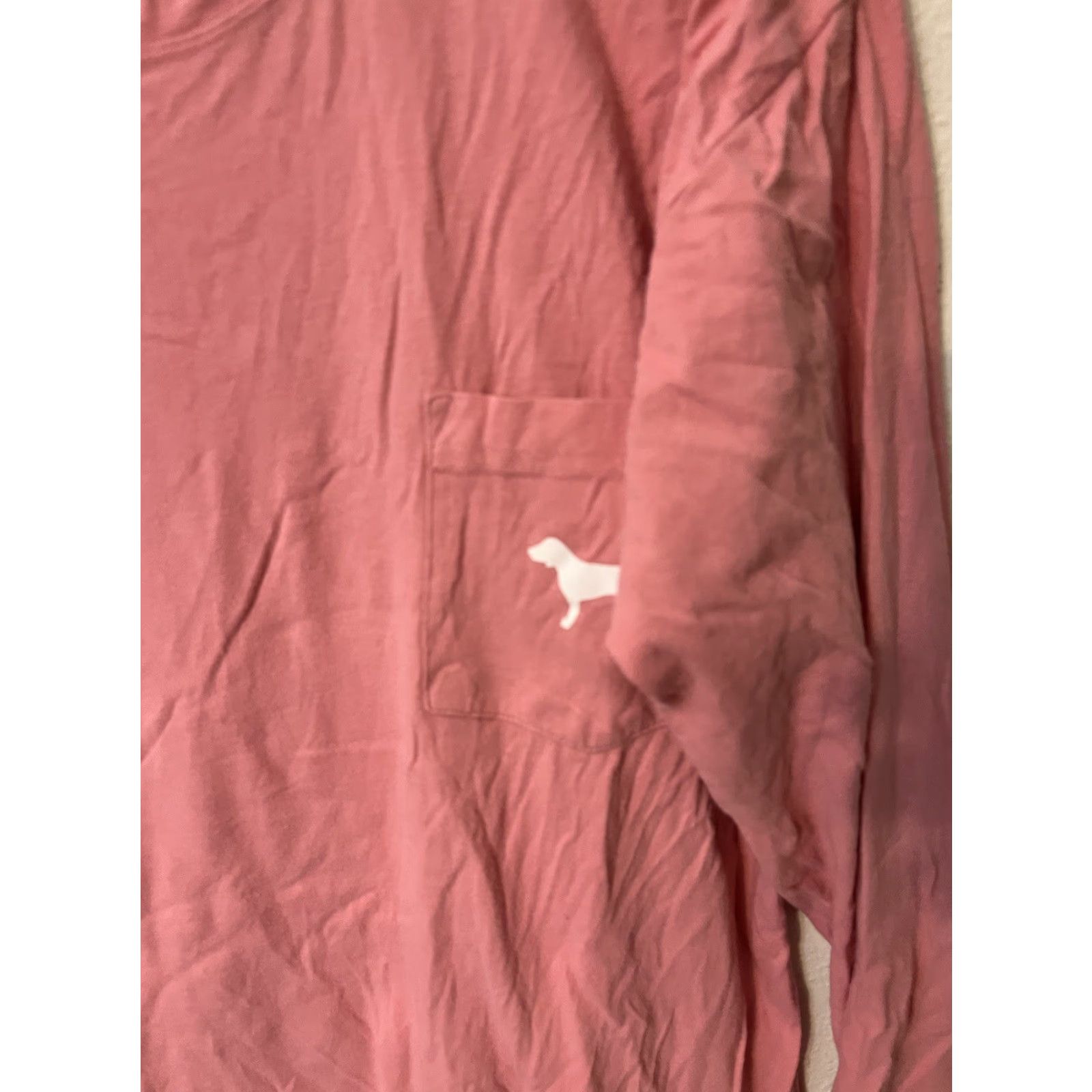 Victoria's Secret Victoria's Secret Pink T-Shirt Womens Small Light Pink Long Sleeve Round Neck Shirt Womens Small Pink Classic Basic 100% Cotton Knit Casual Workwear Size S / US 4 / IT 40 - 2 Thumbnail