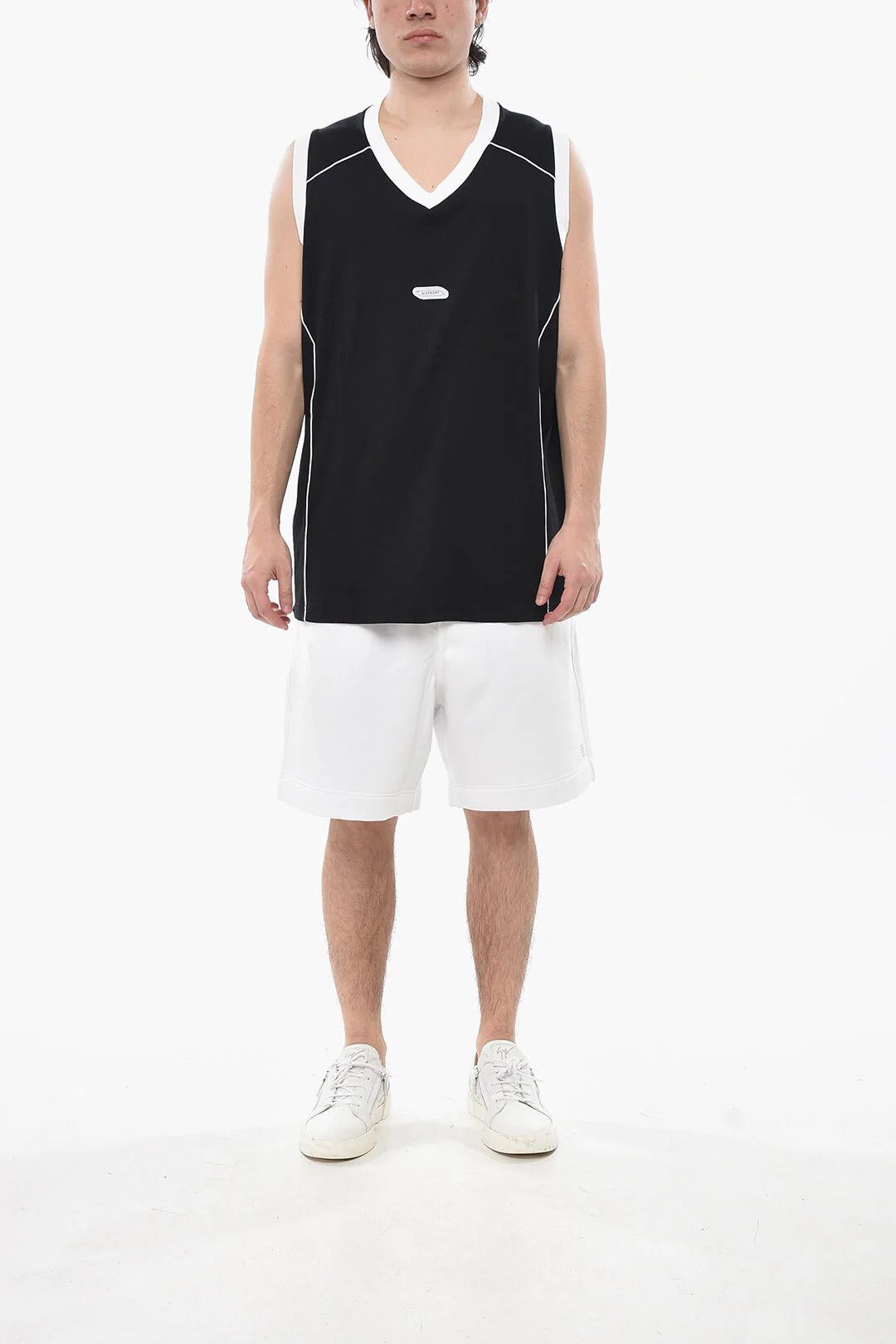 Givenchy og1mm0326 V-Neck Cotton Tank Top in Black Size US XXL / EU 58 / 5 - 4 Thumbnail