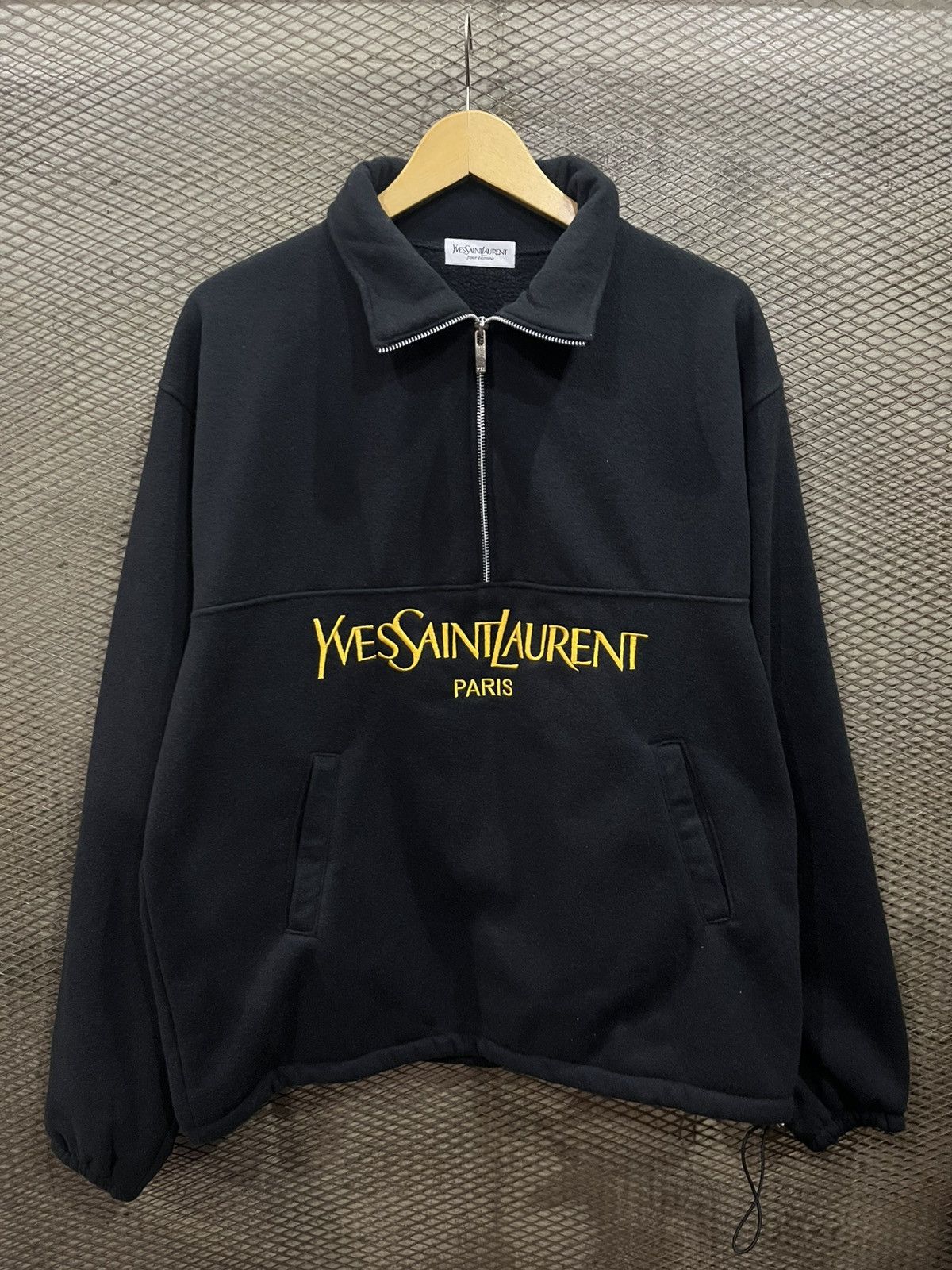 Yves Saint Laurent Yves Saint Laurent Fleece Jacket Ysl Half Zip Size US L / EU 52-54 / 3 - 3 Thumbnail