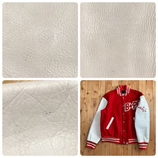 Bape BAPE STA Logo Leather Sleeve Varsity Jacket a bathing ape Size US L / EU 52-54 / 3 - 8 Thumbnail