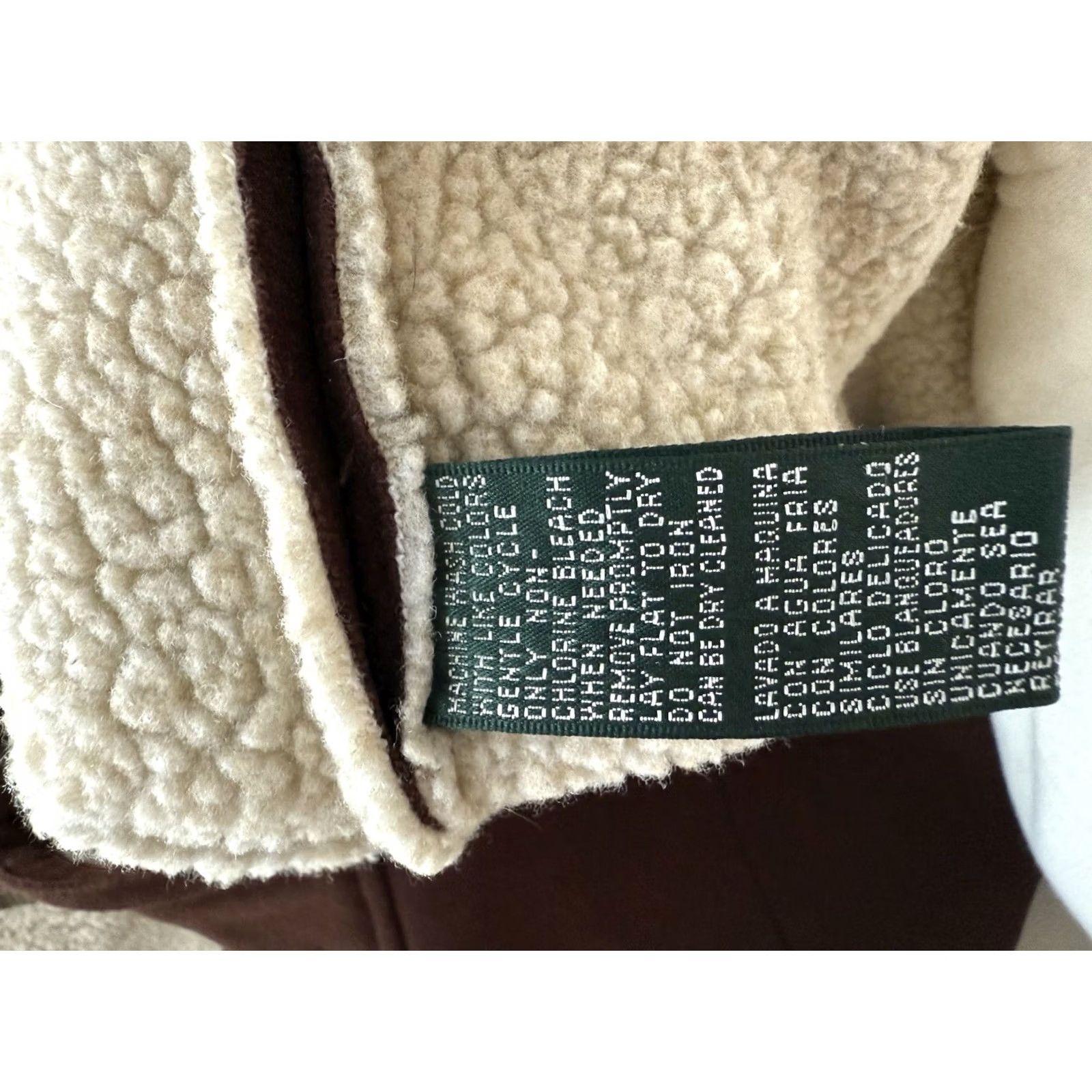 Ralph Lauren VINTAGE? No, not vintage. Lauren Ralph Lauren Womens L Brown Fleece-Lined Zip Vest Sherpa Collar Preppy Size L / US 10 / IT 46 - 4 Thumbnail