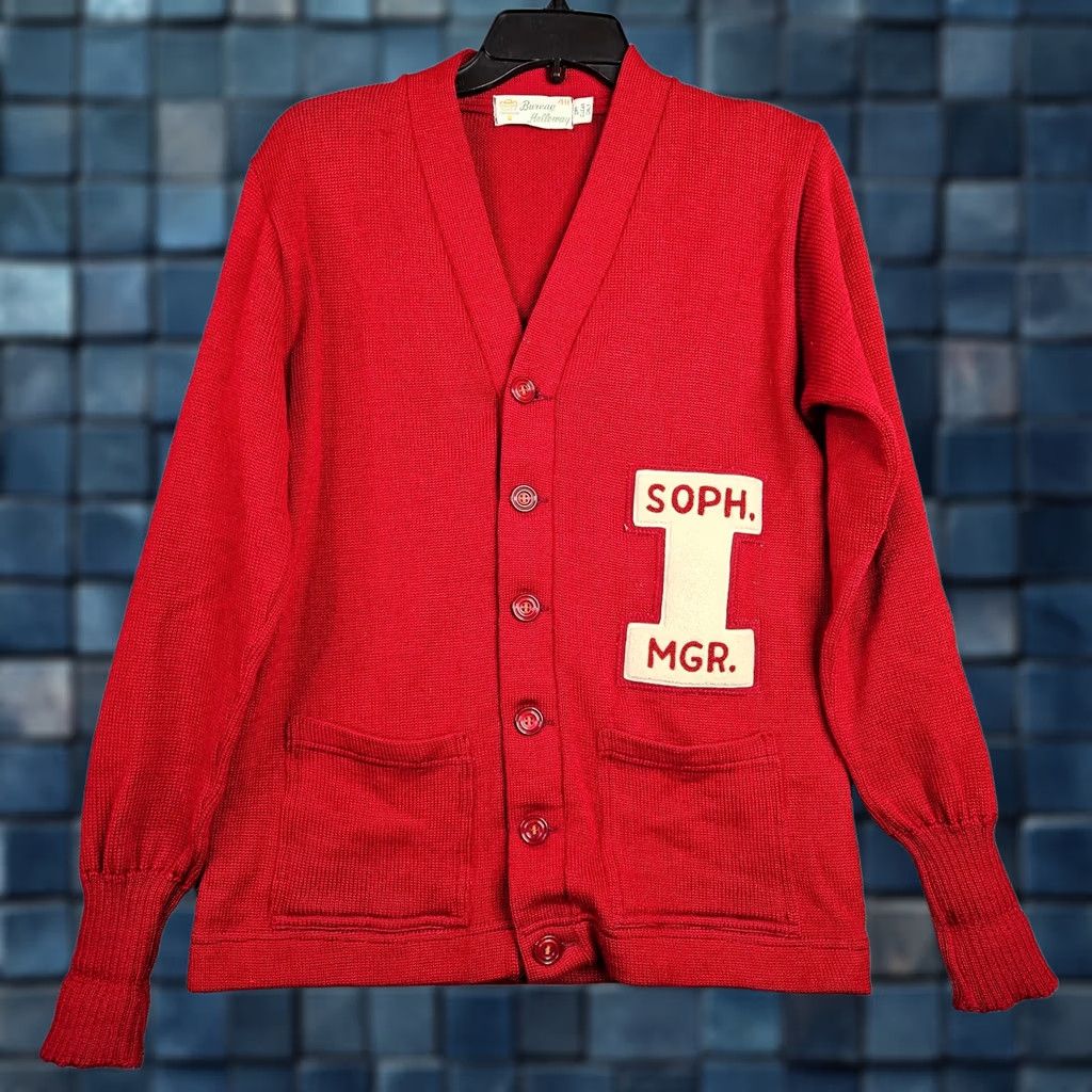 Holloway VINTAGE Burean Holloway Red Varsity Cardigan Letterman Sweater Size 40 Size S / US 4 / IT 40 - 1 Thumbnail
