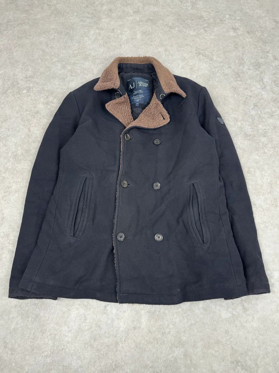 Armani 2000s Armani Navy Wool Peacoat Jacket Size US M / EU 48-50 / 2 - 3 Thumbnail