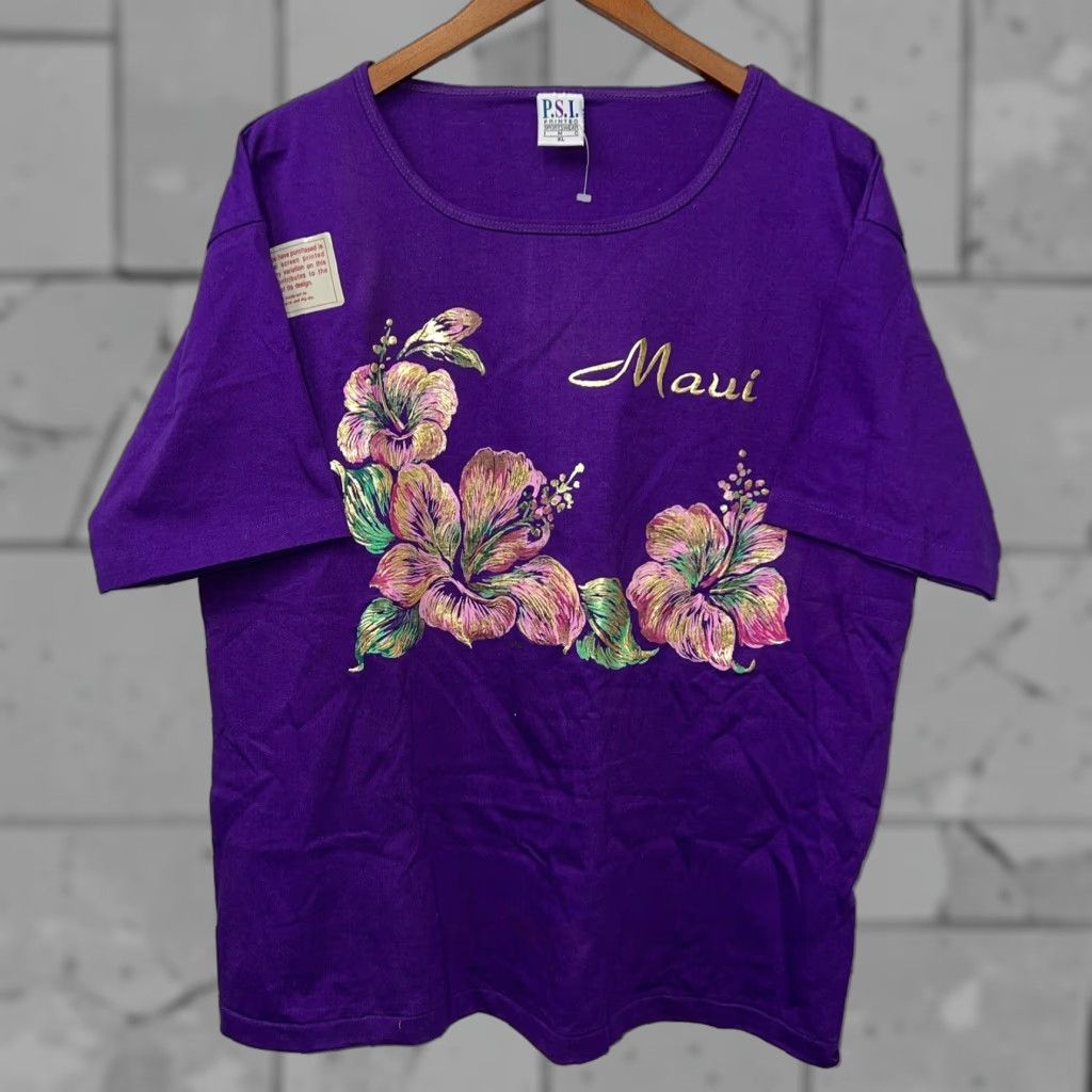 Vintage VINTAGE PSI Stitch Purple Flower Single Stitch T-Shirt Womens XL Size XL / US 12-14 / IT 48-50 - 1 Thumbnail