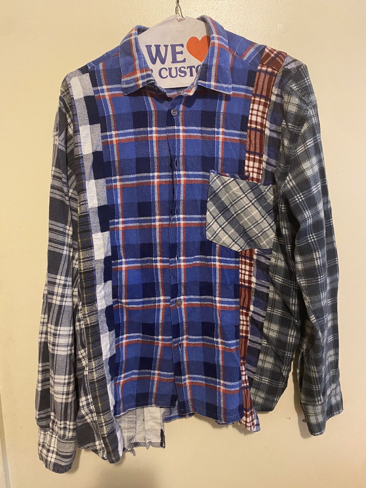 image of Needles Flannel in Blue, Men's (Size Medium)