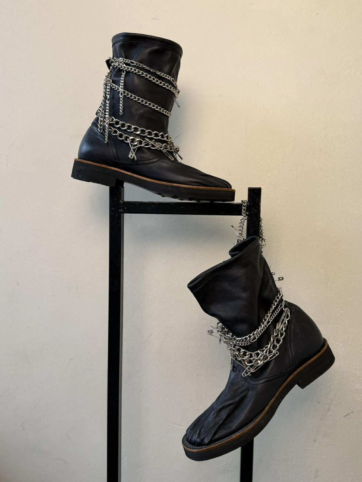 Comme des Garcons Comme des Garçons Tricot Safety Pin A/W 2006 Biker Boots Size US 6 / IT 36 - 1 Thumbnail