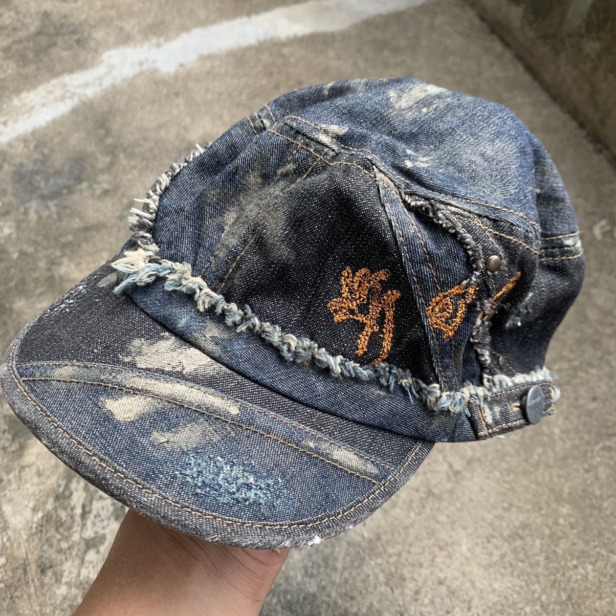 If Six Was Nine × Japanese Brand Y2K Japanase Faded Distressed Shoelace Cap Size ONE SIZE - 4 Thumbnail