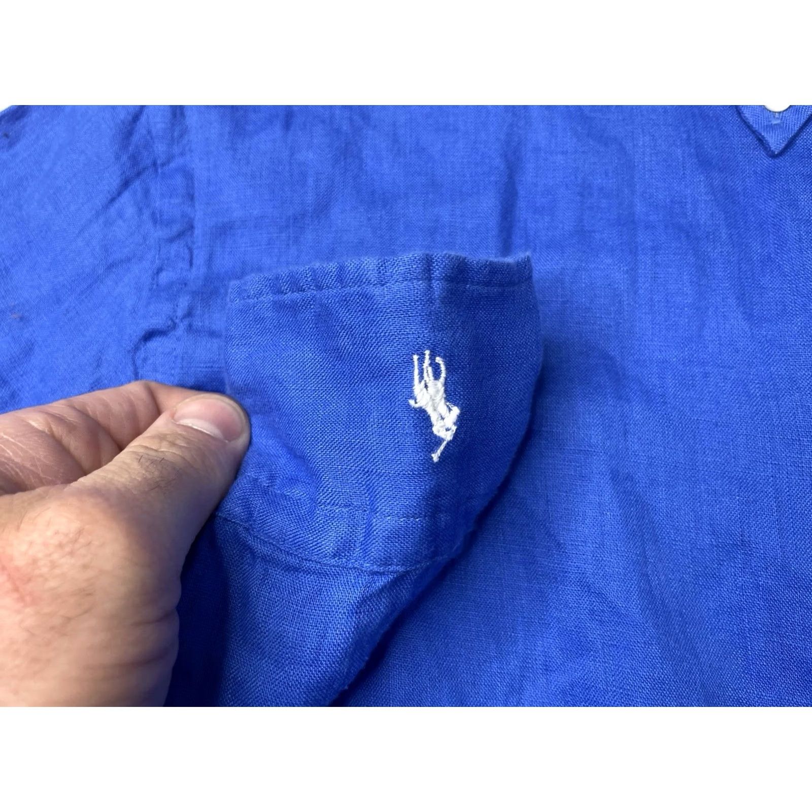 Polo Ralph Lauren VINTAGE Polo Ralph Lauren Blue Linen Button-Up Shirt Long Sleeve Men’s XS Size US XS / EU 42 / 0 - 3 Thumbnail