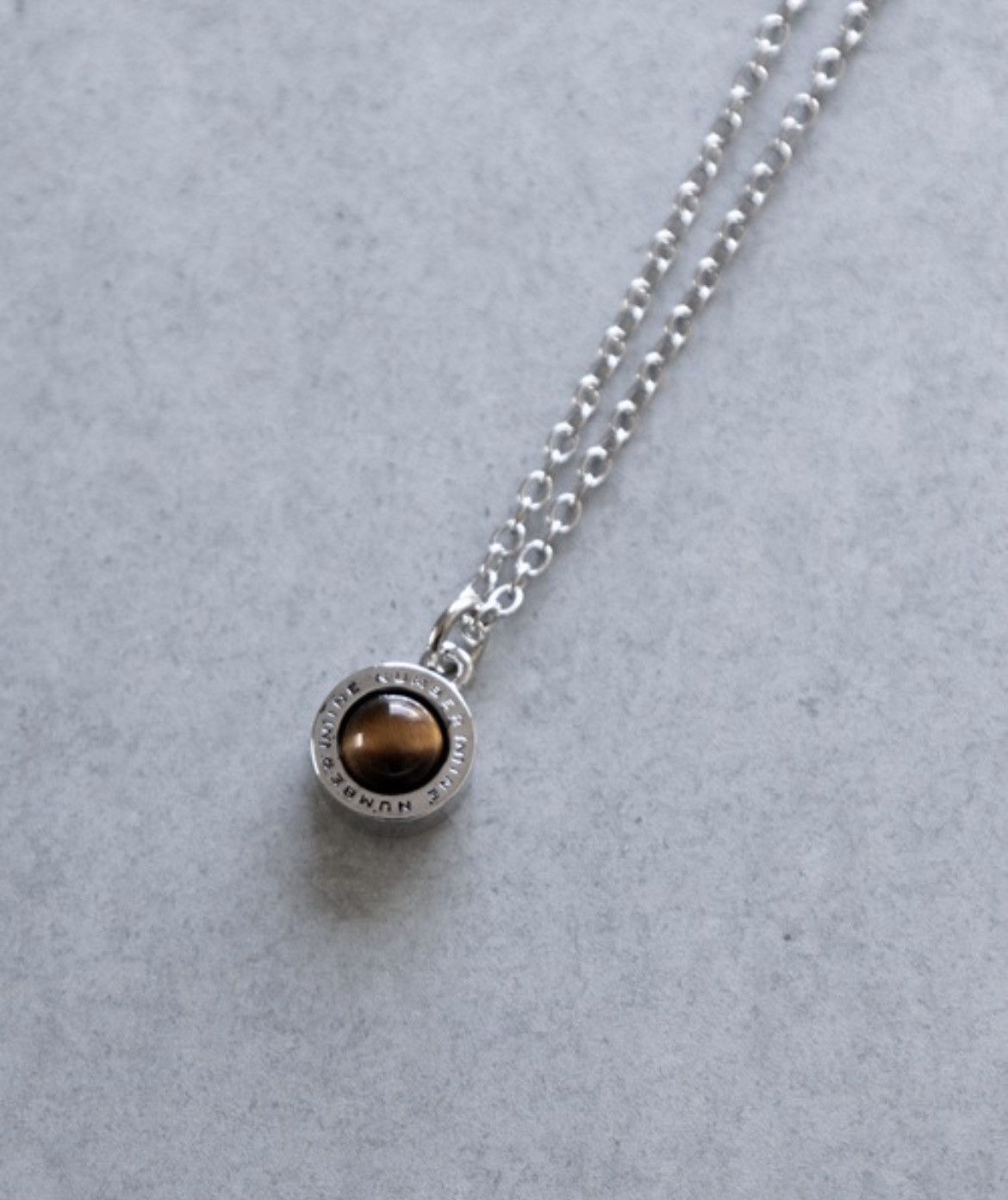 Number Nine ROUND LOGO STONE CHARM NECKLACE