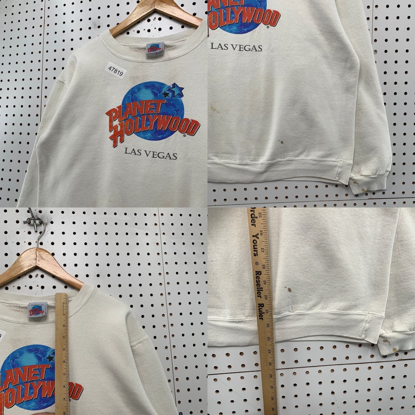 Planet Hollywood VINTAGE Planet Hollywood Sweatshirt Mens L White Las Vegas Crewneck USA Size US L / EU 52-54 / 3 - 9 Thumbnail