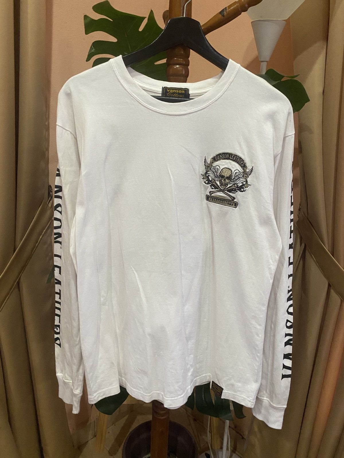 Vanson Leathers Vanson Leathers Roadracer Skull Graphic White Long Sleeve Size US M / EU 48-50 / 2 - 4 Thumbnail