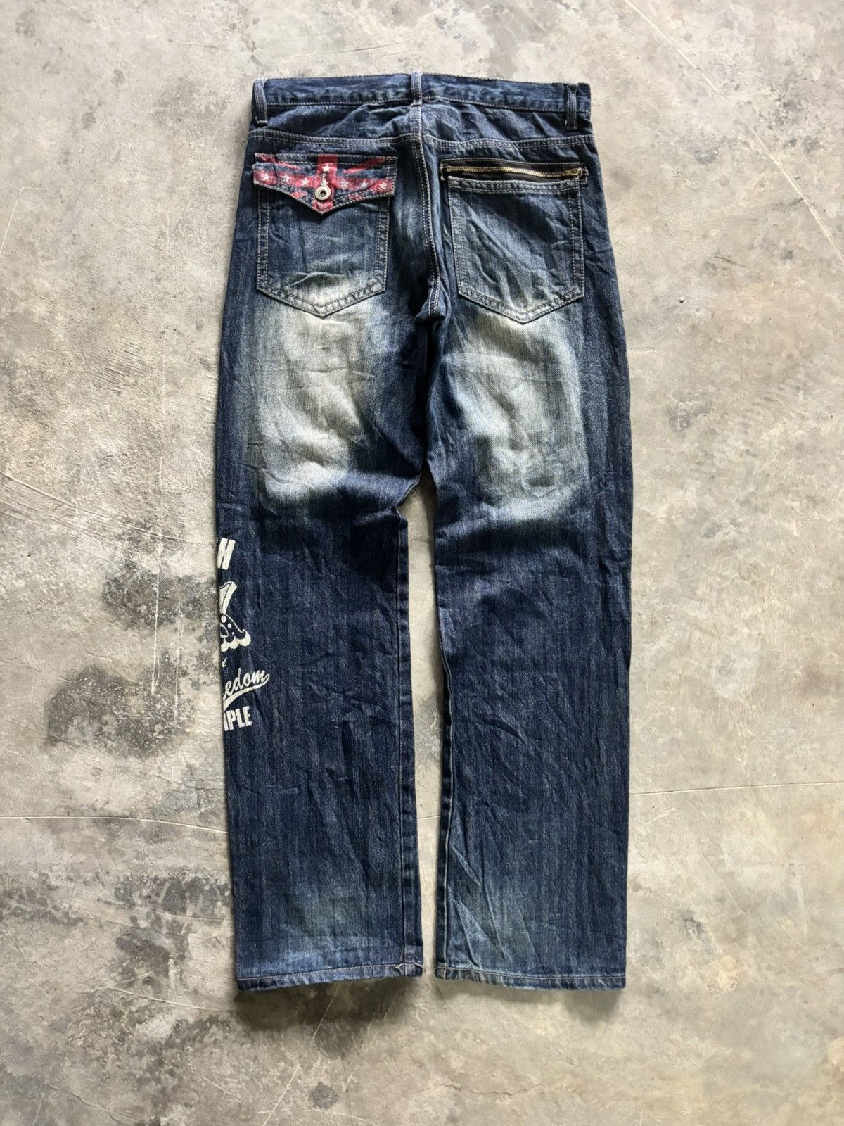 Hysteric Glamour DISTRESSED BACK&FORTH JAPANESE DENIM STUDDED GRUNGE SPLATTER Size US 33 - 12 Thumbnail