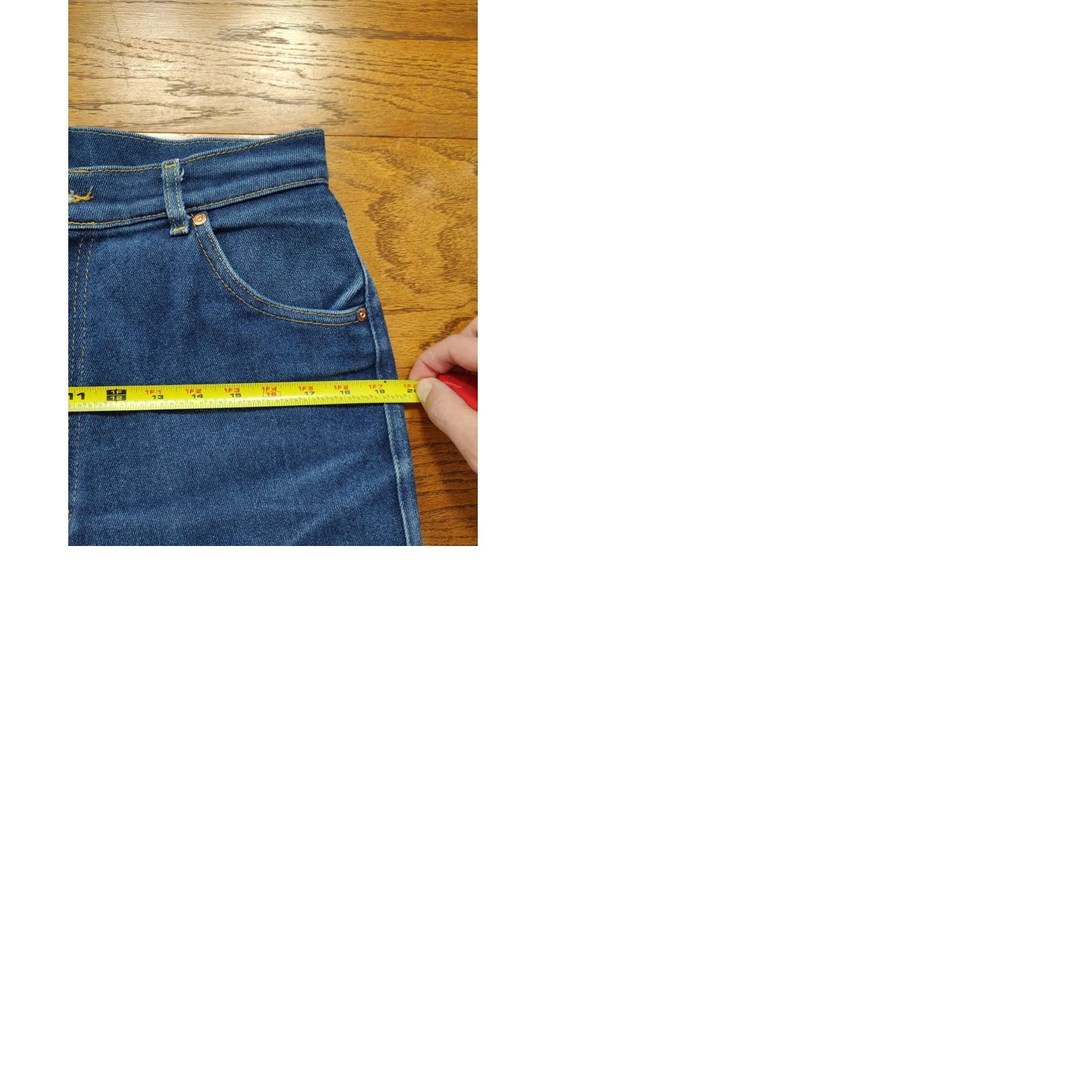 Lee VINTAGE Lee Jeans Womens 29x33 Blue Denim 5-Pocket Zipper Button Logo USA Made 80s Western Mom Size 29" - 9 Thumbnail