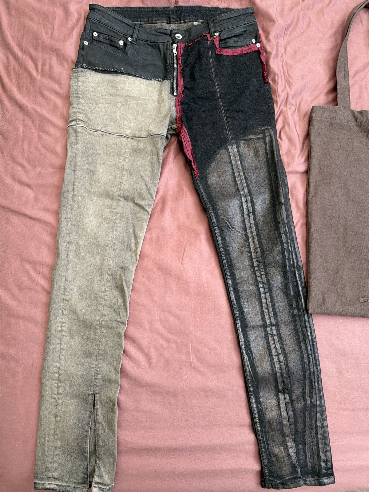 Rick Owens FW20 Tyrone Slit Cut Waxed Denim Sample | Grailed