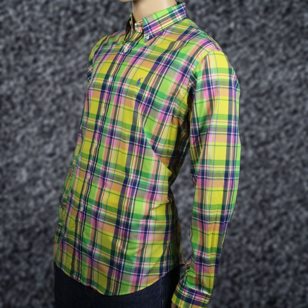 Ralph Lauren Ralph Lauren Dress Shirt Yellow Pink Plaid Button-Down 100% Cotton NWT Blue Pony NWT Men S XS? Size 36R - 1 Preview
