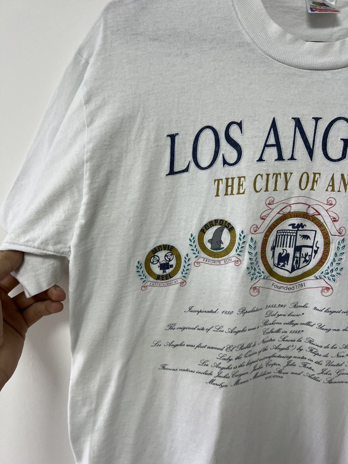 Fruit Of The Loom Vintage 90's Los Angeles The City of Angels Streetwear sz L Size US L / EU 52-54 / 3 - 7 Thumbnail