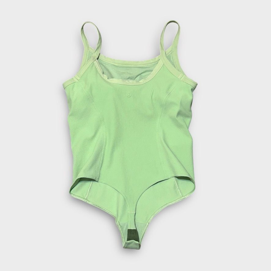 Lululemon Lululemon Ribbed Yoga Bodysuit 10 Creamy Mint Athleisure EUC Size L / US 10 / IT 46 - 7 Thumbnail