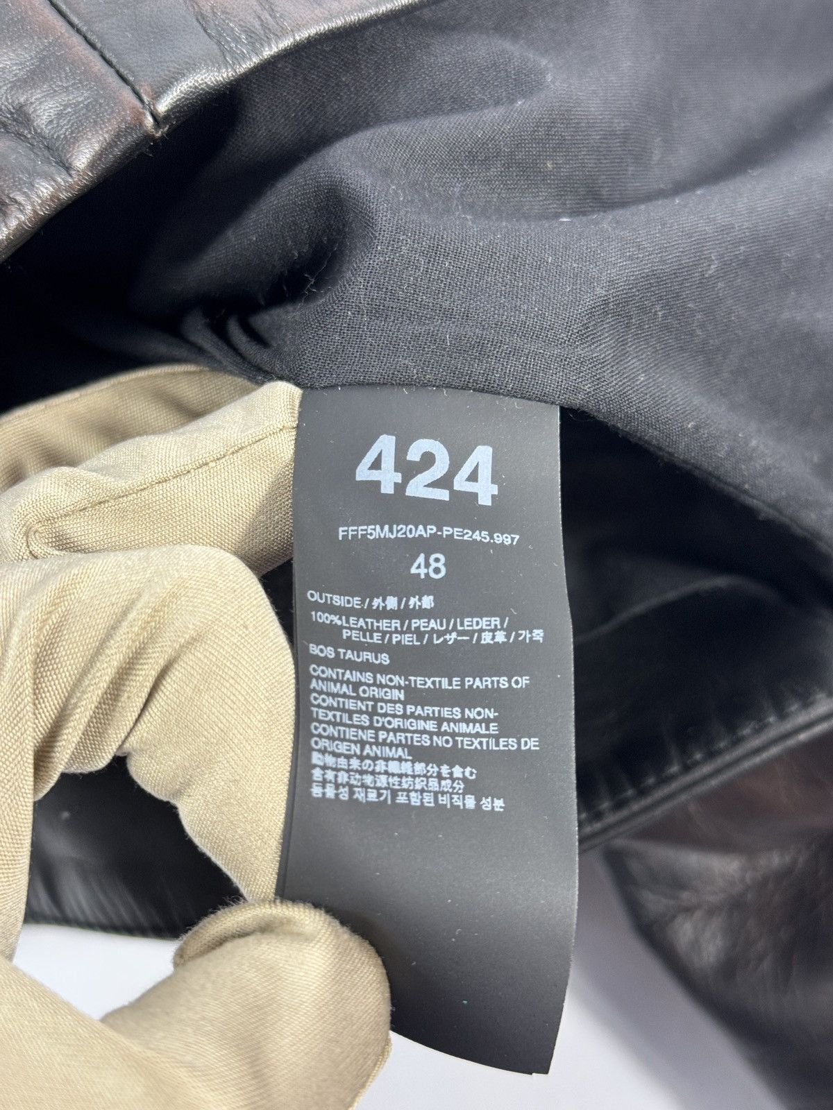 424 TRUCKER RUB OFF LEATHER JACKET Size US M / EU 48-50 / 2 - 8 Thumbnail
