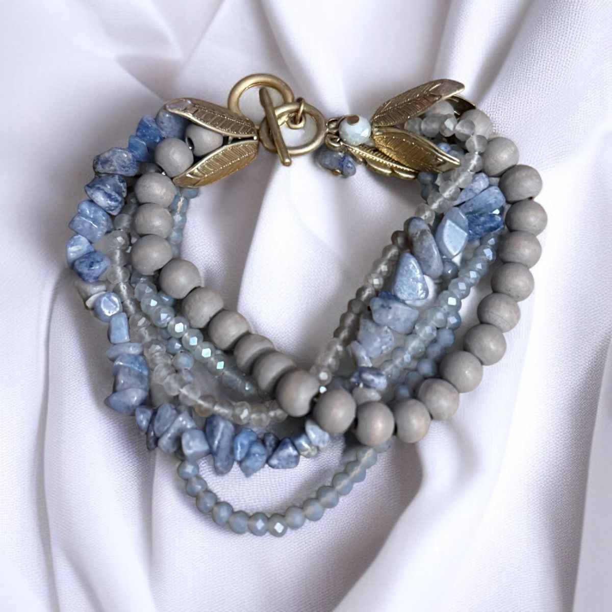 Other Gray multi strand mixed bead and agate chip toggle bracelet Size ONE SIZE - 1 Thumbnail