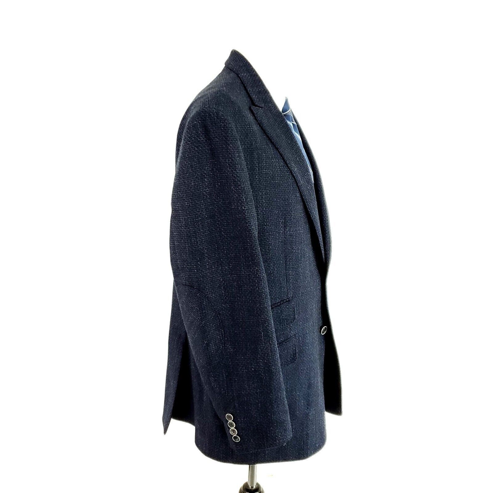 Joseph Abboud Joseph Abboud Comero Tweed Wool 2 Button Sport Coat 44R Blue Size 44R - 6 Thumbnail