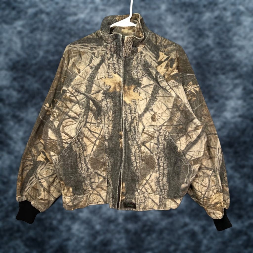 Vintage VINTAGE Liberty Camouflage Fleece Jacket Hunting Full-Zip Warm Outdoor Mens Large Size US L / EU 52-54 / 3 - 1 Thumbnail