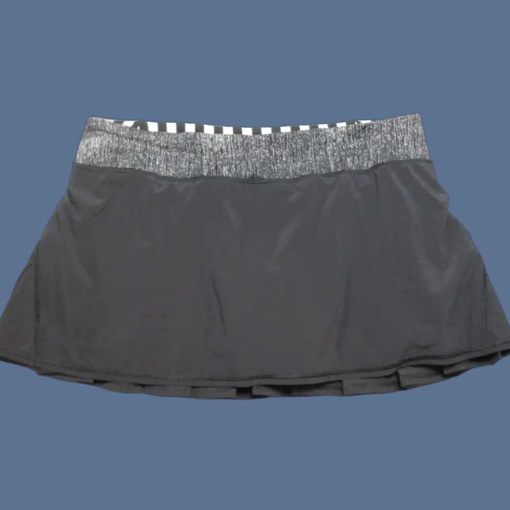 Lululemon Athletica Skirt Skort Womens 12 Black Run Pace Setter Pleated Tiered Short Skort Womens Black 12