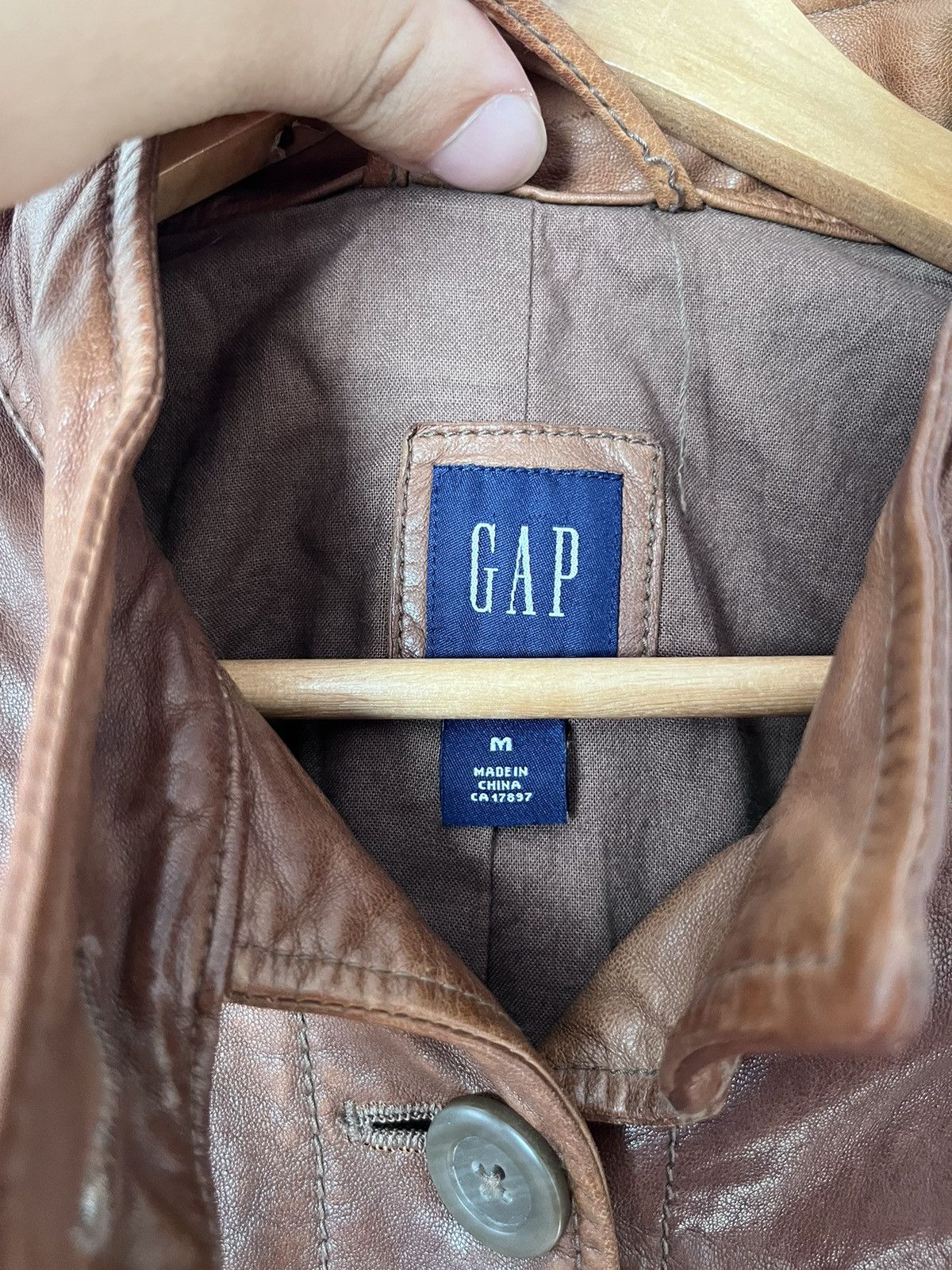 Gap Gap Vintage Brown Leather Woman Button Jacket 90’s Size M / US 6-8 / IT 42-44 - 10 Thumbnail