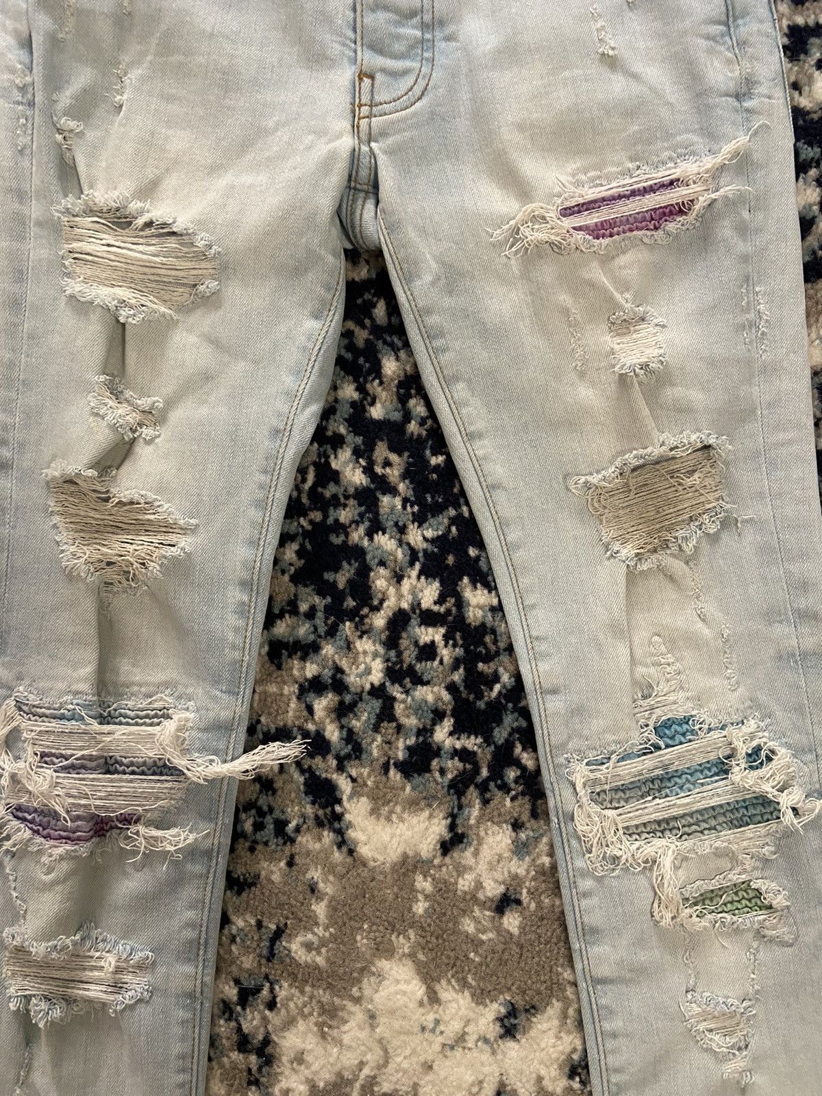 Amiri Amiri MX1 Light Wash Multi Patch Jeans Size US 28 / EU 44 - 2 Thumbnail