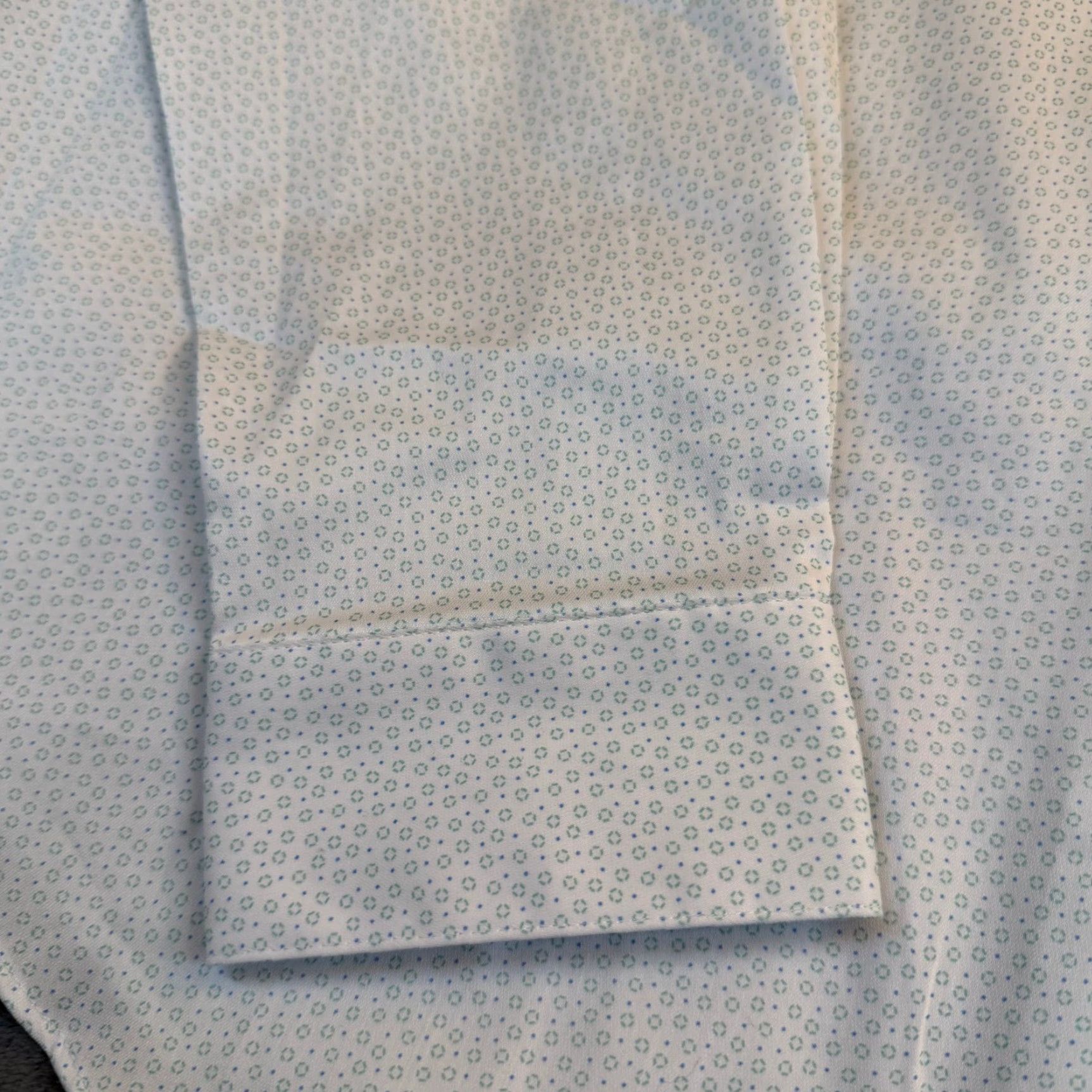 Van Heusen Van Heusen Dress Shirt Mint Blue Mens XL Slim Wrinkle Free Stretch Geometric Button Front 17.5 36/37 Size 46R - 6 Thumbnail