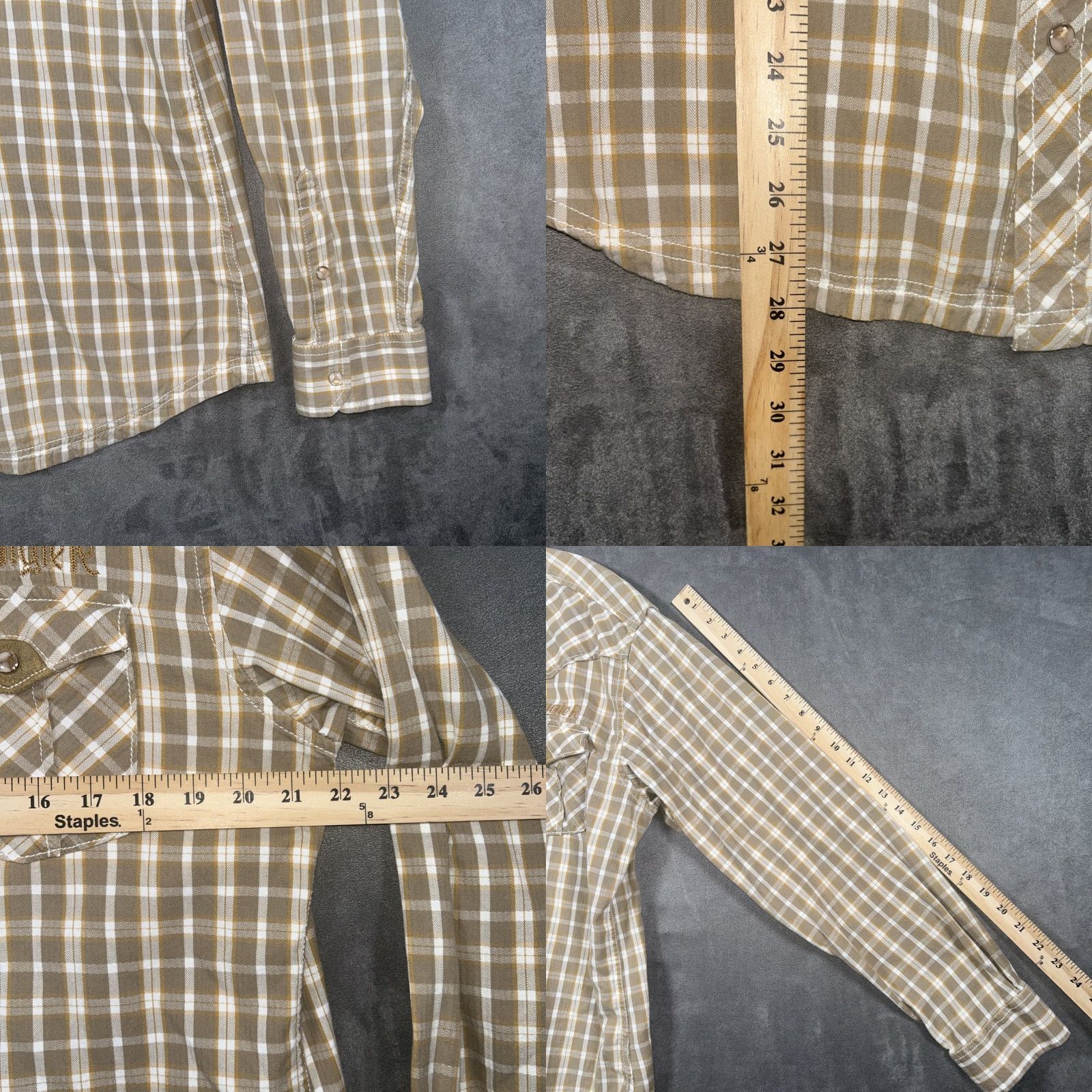 Wrangler Wrangler Pearl Snap Long Sleeve Shirt Mens 2XL Plaid Button-Up Cotton Spandex Multicolor Western Size US XXL / EU 58 / 5 - 8 Thumbnail