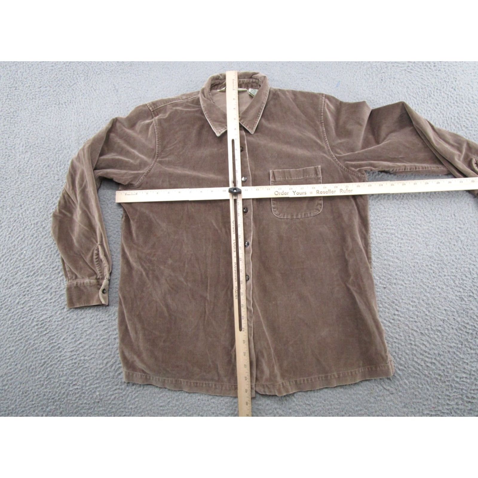 Vintage VINTAGE LL Bean Shirt Button-Up Velour Long Sleeve Brown 90s Retro 100% Cotton Women Size L Size L / US 10 / IT 46 - 6 Thumbnail
