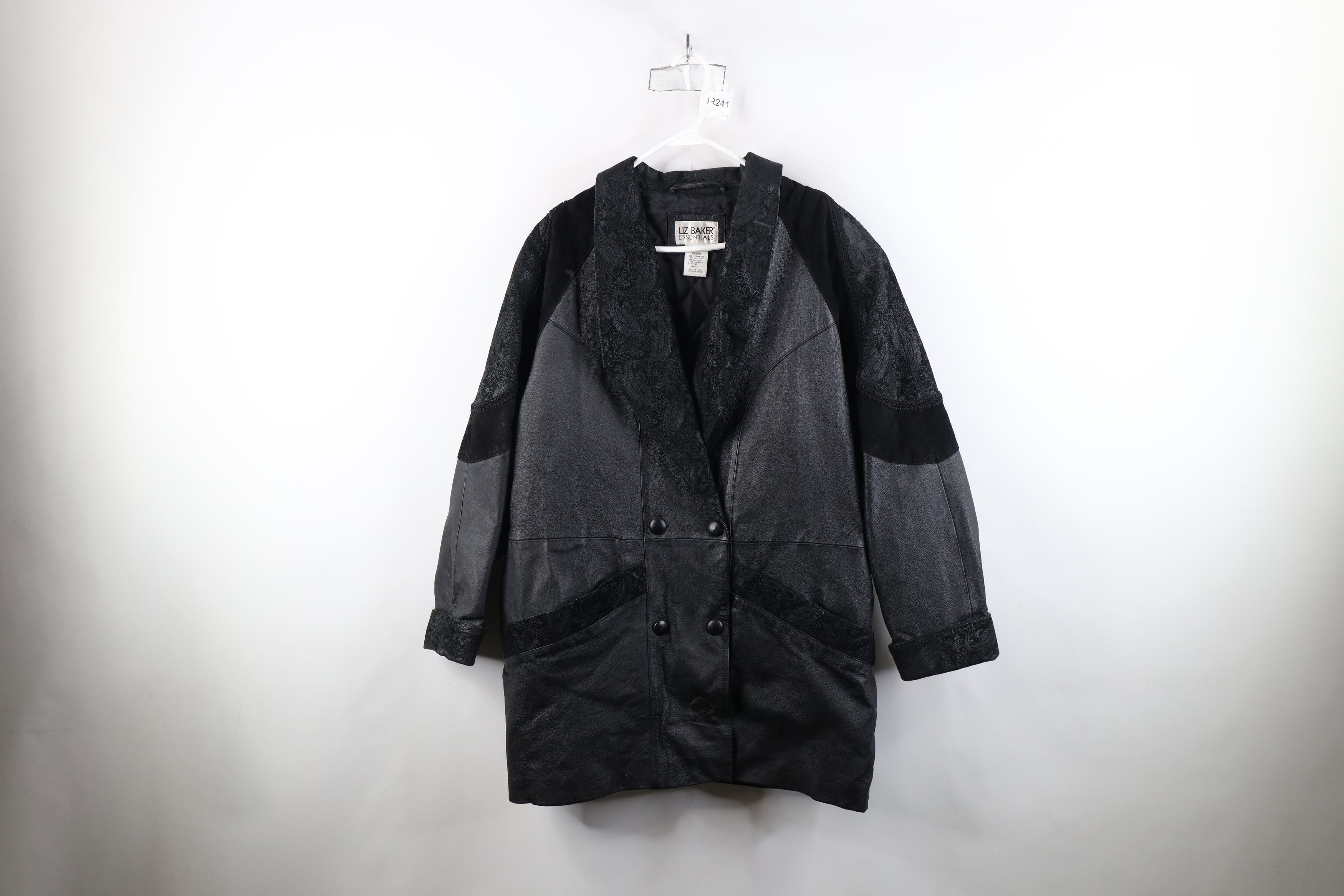 Vintage Vintage 90s Streetwear Gothic Paisley Leather Coat Jacket Size L / US 10 / IT 46 - 1 Thumbnail