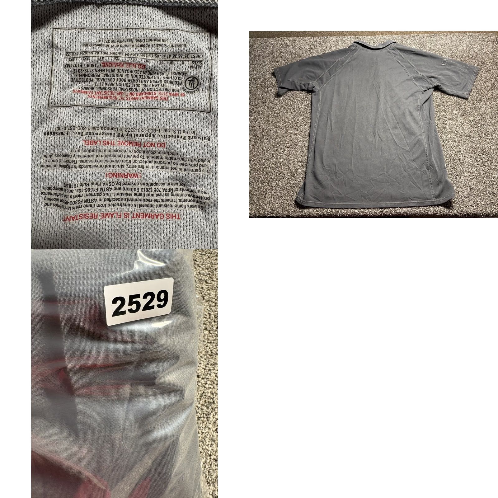 Vintage VINTAGE Bulwark FR Shirt Mens Large Gray Workwear IQ Series Zip Polo Collar Short Sleeve Mens Gray IQ Series Zip Polo Shirt Size US L / EU 52-54 / 3 - 9 Thumbnail