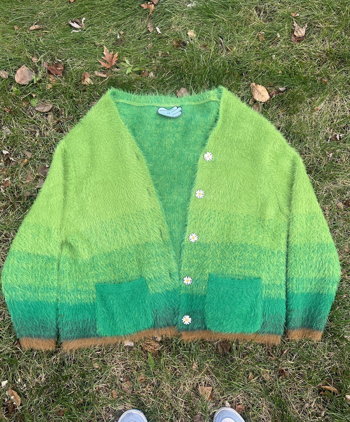 Rare Wntd Apparel Green Mohair Cardigan | Grailed