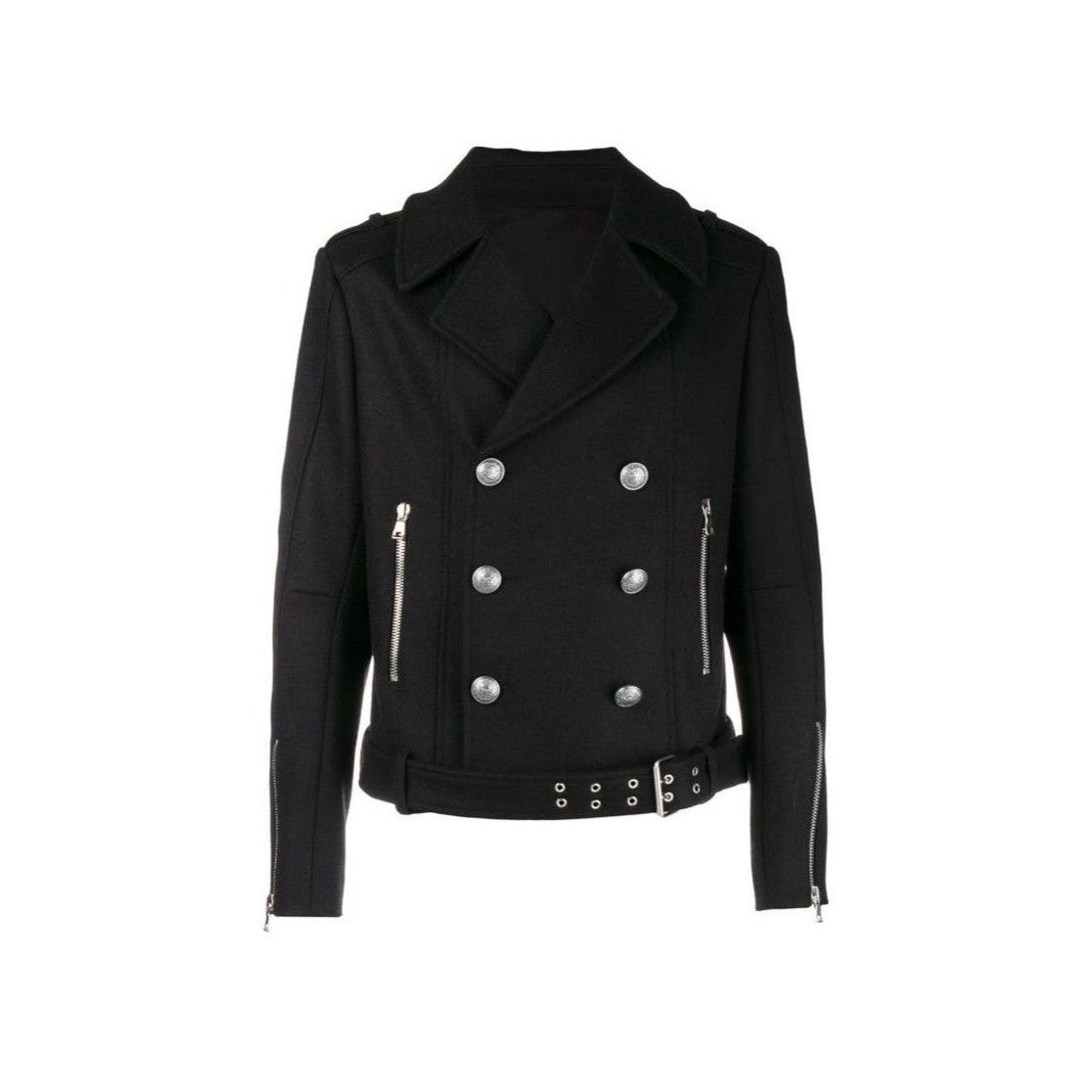 Balmain Balmain Double Breasted Biker Peacoat/Blazer Size 48R - 1 Thumbnail