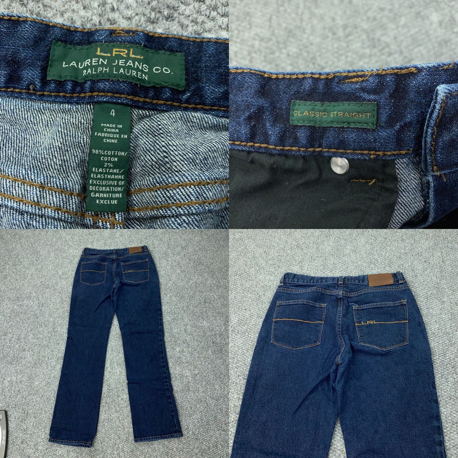 Ralph Lauren Lauren Jeans Co. Womens Jeans Classic Straight Stretch 28 Blue 4 Denim 5-Pocket - Regular Rise Mid Vintage No Size 28" / US 6 / IT 42 - 8 Thumbnail