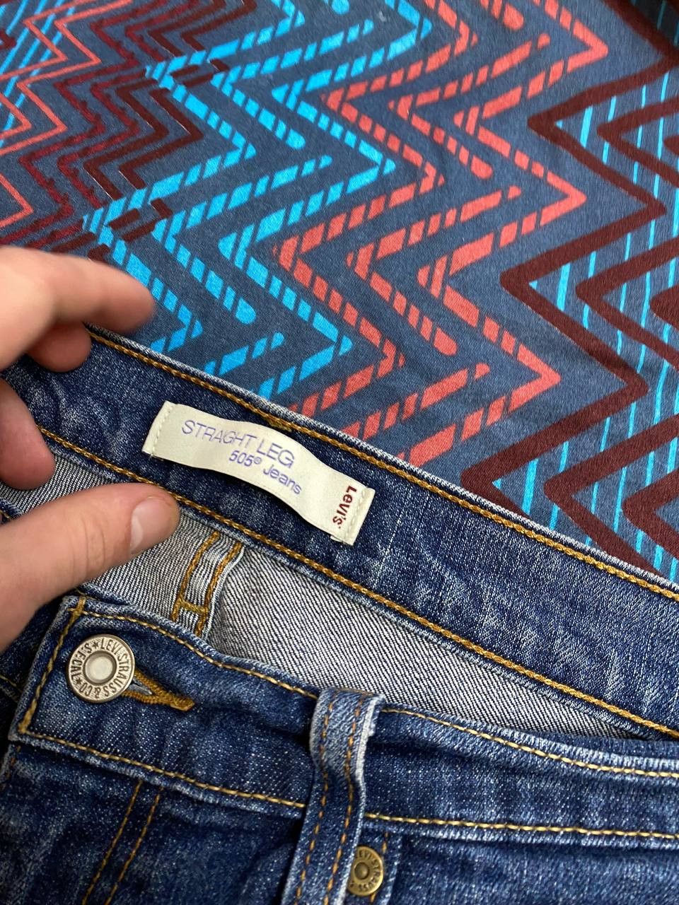 Levi's blue jeans pants Levi's 505 Y2K vintage streetwear Size 22" - 2 Thumbnail