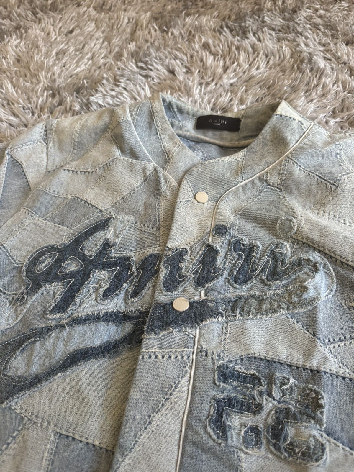 Amiri Amiri Denim Baseball Jersey Size US L / EU 52-54 / 3 - 1 Thumbnail