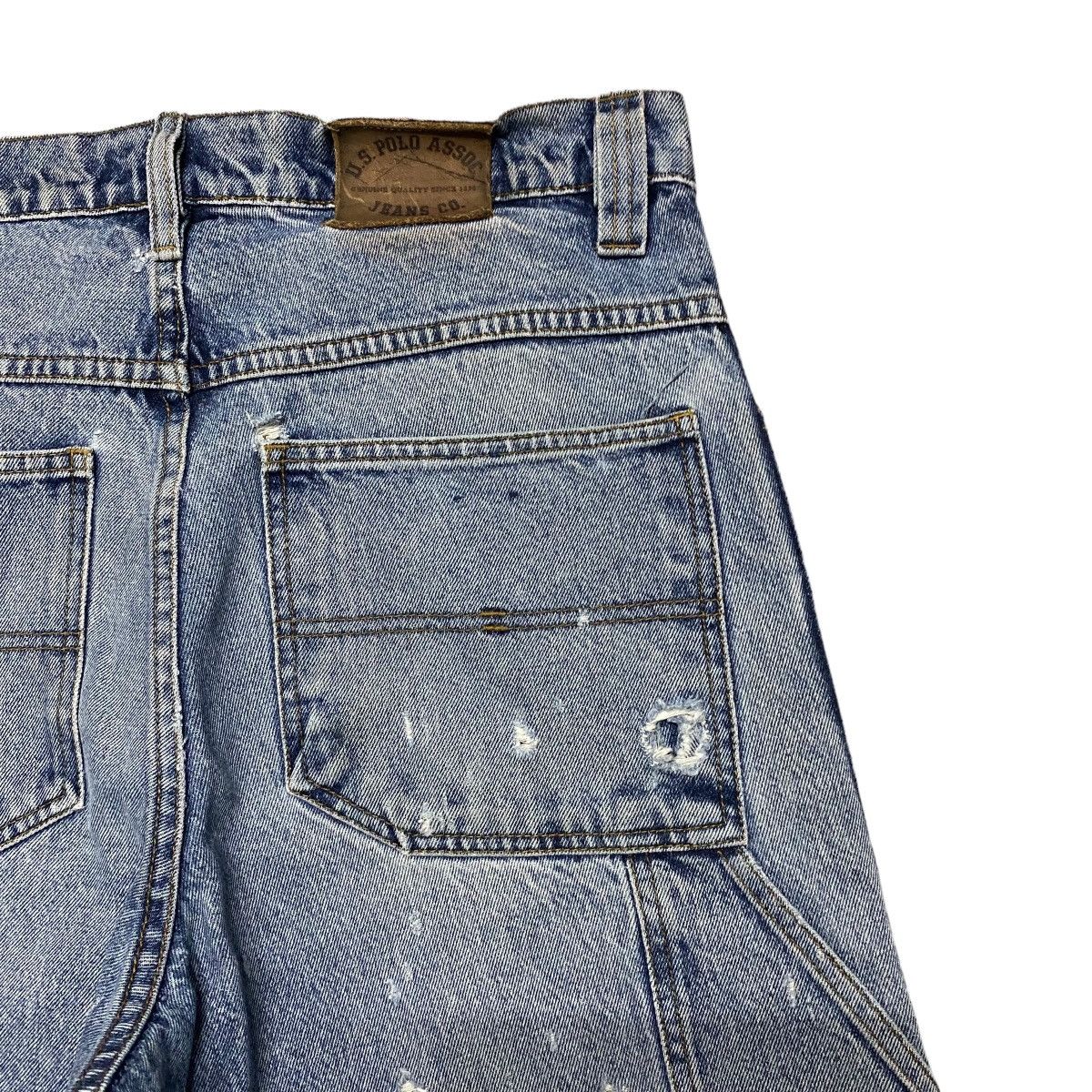 U.S. Polo Assn. Vintage US POLO ASSOC Distressed Denim Carpenter Pant Size US 31 - 14 Thumbnail